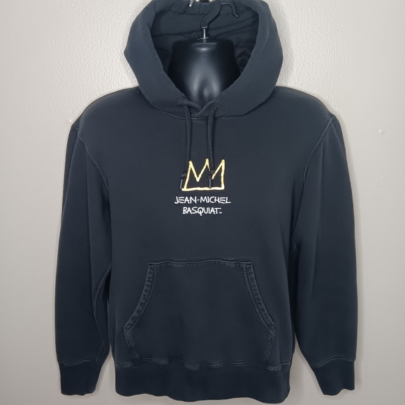 Uniqlo Other - VTG Y2K Uniqlo x Jean-Michel Basquiat Adult Small Logo Hoodie Artist Art Black